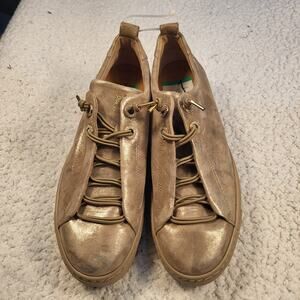 Paul Green super soft sneakers gold-colored nubuck leather Wome Sz UK 5.5 US 8